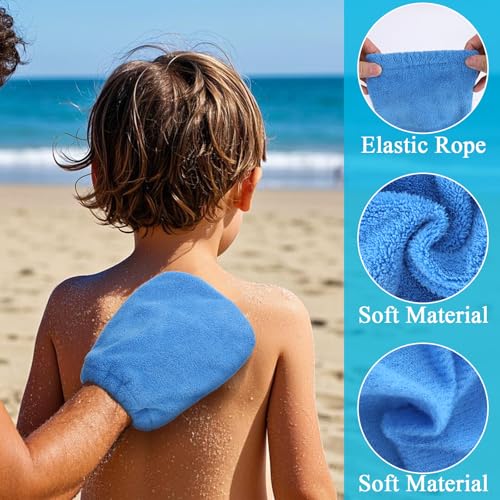 Vodolo 2 in 1 Sand Remover for Beach,2Pcs Sand Wipe Off Mitts for Beach,Beach Vacation Essentials for Kids Adults,Beach Da...