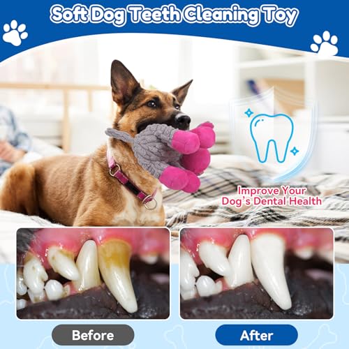 loncoldy Plush Chew Toys for Large Dogs, Tough Crinkle Stuffed Animal Squeaky Interactive Toys for Small Medium Large Dog...