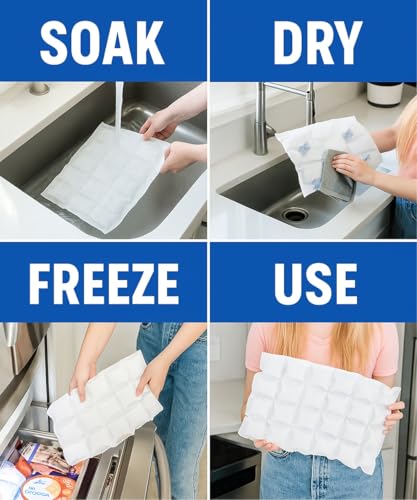 Cryosheet 10-Pack Ice Sheets for Coolers: Dry Flat Hydratable Packs for Shipping and lunches,Long Lasting Reusable Coolers...