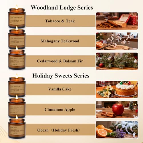 12 Pack Aromatherapy Candles for Home Scented, Aromatherapy Jar Candle Gifts for Women, Natural Soy Wax Amber Candle Set, ...