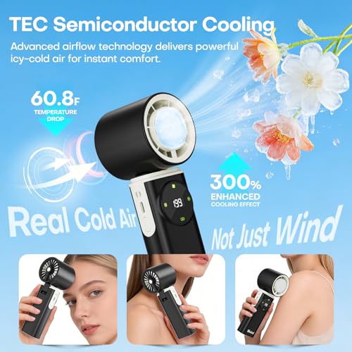 SSWind 6000mAh Portable Handheld Fan with Ice Cooling, 199 Levels Stepless Speed, 20H Long Battery Life, 20000RPM Turbo Fa...