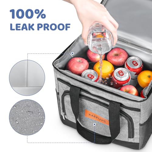 Insulated Cooler Bag for Men Women, 15L Soft Cooler Bag with Adjustable Shoulder Strap, Leakproof for Work, Camping, Trave...