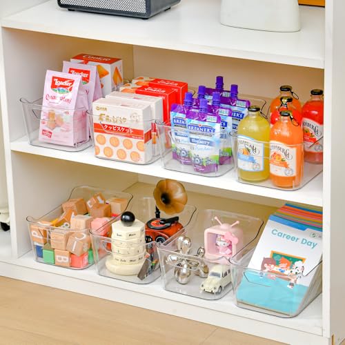 AntStep 12 Pack Clear Plastic Storage Bins, Pantry Organizers and Storage, Clear Pantry Organizer Bins, Plastic Containers...