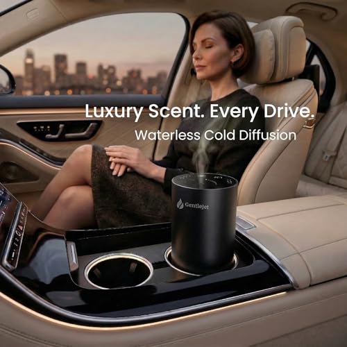 GentleJet LiteMist Waterless Nebulizing Essential Oil Diffuser – Cold Air Aromatherapy, USB-C Cordless 2000mAh Battery, Al...