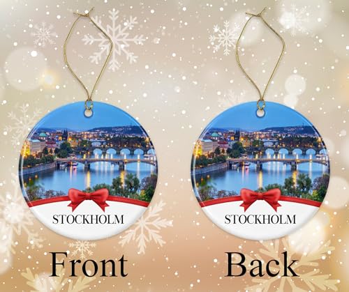Stockholm Christmas Ornament, Christmas Ornaments Travel Souvenir Collection Gift for Family, Christmas Tree Ornament City...