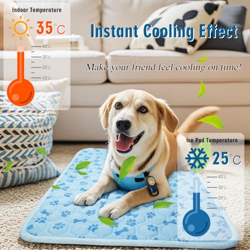 Thupmuk Upgraded Cooling Mat for Dogs,Washable Pet Cooling Pad for Cats Portable Dog Cool Blanket,Non-Toxic for Indoor Out...