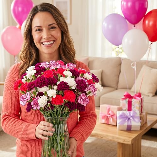 Benchmark Bouquets - Spring Mini Carnations - Fresh Flowers for Delivery - Mini Flowers for Mom - Mothers Day Gifts - Moth...