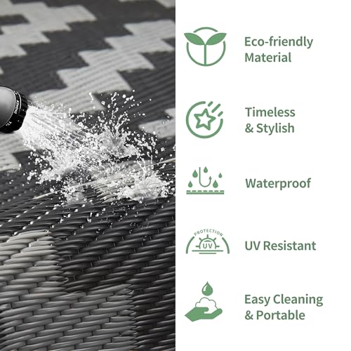 GENIMO Outdoor Rug for Patio Clearance,5'x8' Waterproof Mat,Reversible Plastic Camping Rugs,Rv,Porch,Deck,Camper,Balcony,B...