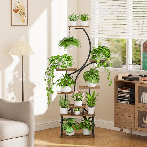 Plant Stand Indoor with Grow Lights - 62" Tall Plant Shelf, Lighted Corner Plant Stands for Indoor Growing, 8 Tiered Large...