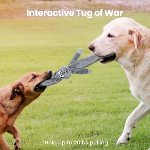 HGB No Stuffing Dog Toys for Aggressive Chewers, Squeaky Crinkle Plush Dog Toys to Keep Them Busy & Puppy Teething for Sma...