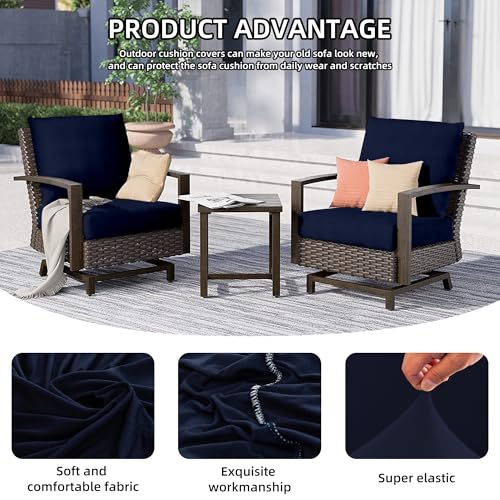 DREAHOTEXTIL 8Pcs Outdoor Cushion Covers, Patio Cushion Covers,Stretch Elastic Slipcovers, Replacement Washable & Reusable...