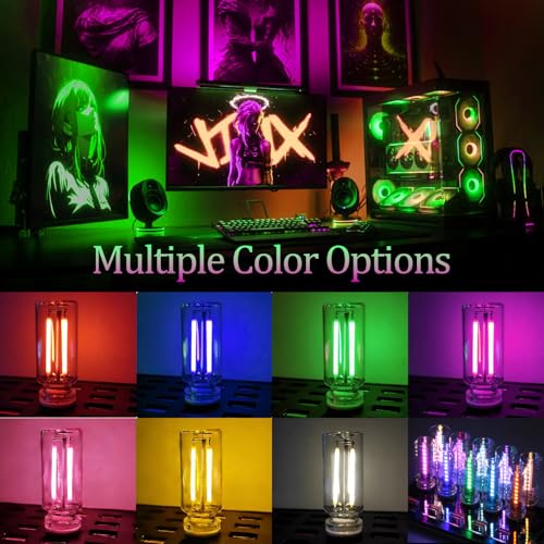 USB LED Night Light 4 Pack, RGB Glass Ambient Lights with Touch Control & Dimmable Brightness, Mini Plug in USB Lamp for C...
