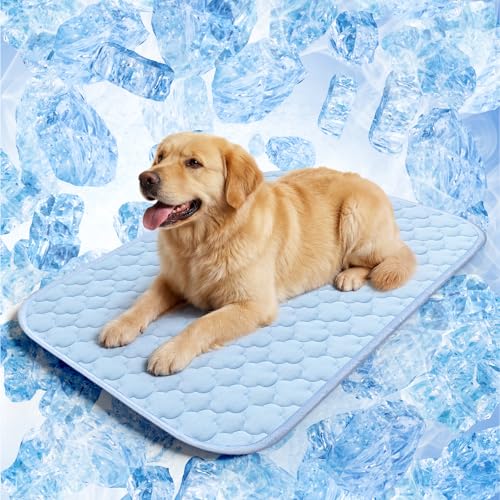 QOKO Dog Cooling Mat for Large Dogs, Long-Lasting Cool Pad for Dogs Outdoor & Indoor Use with Ice Silk Fabric & Waterproof...
