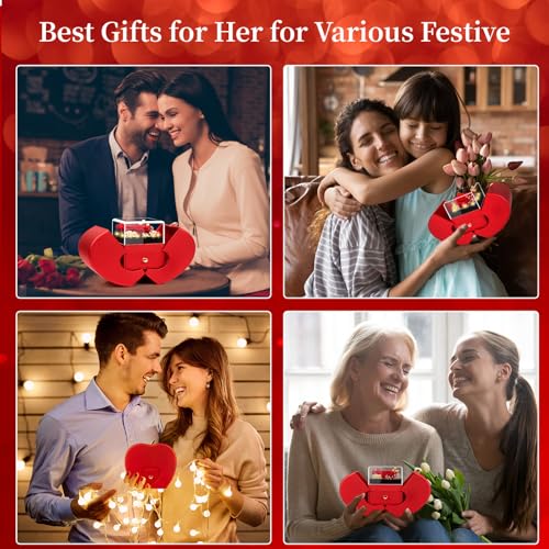 BNWXOY Preserved Real Red Rose with l Love You Necklace -Mothers Day Gifts for Mom Her Wife Girlfriend Women Grandma on Va...