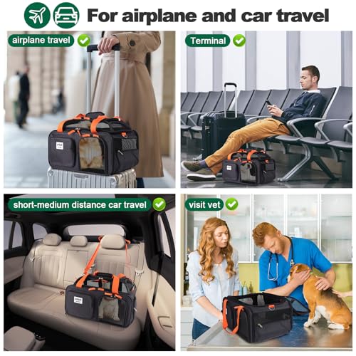 pidipiti 17x13x8 Frontier Allegiant Breeze Airlines Approved top Expandable pet Carrier for Extra-Small Dog/Small cat,Weig...