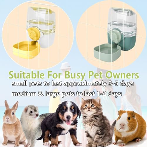 35oz Hanging Automatic Rabbit Water Dispenser, Cage Water Bottle Auto Gravity Pet Water Station for Small Animals, Puppy K...