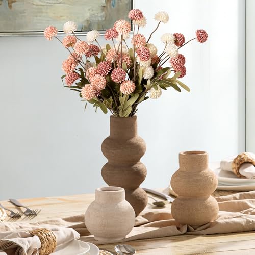 Ceramic Vase Home Table Decor - Flower Vase Set of 3 Living Room Kitchen Decorations Farmhouse Modern Rustic Vases Decorat...