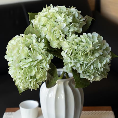 DUYONE 3PCS 22 inch Lifelike Artificial Hydrangea Large Flowers Artificial Flowers Dry Flowers Outdoor Wedding Christmas O...
