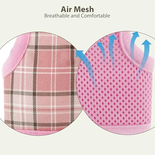 AIITLE Adjustable Bunny Harness & Leash Set - Soft Mesh Liner, Comfort Fit Plaid Pattern Vest with Magic Tape Design, Port...