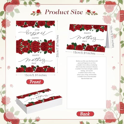Sinload 24 Sets Large Gifts Bags for Mother's Day 10.6" Rose Flowers Non Woven Fabric Bag with Tissue Papers with Handles ...