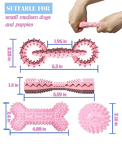 Cdyzqikm 4 Pack Puppy Teething Toys Dog Durable Chew Toys Soft Rubber Toy Dog Teeth Cleaning Toothbrush Toy Cute Interacti...