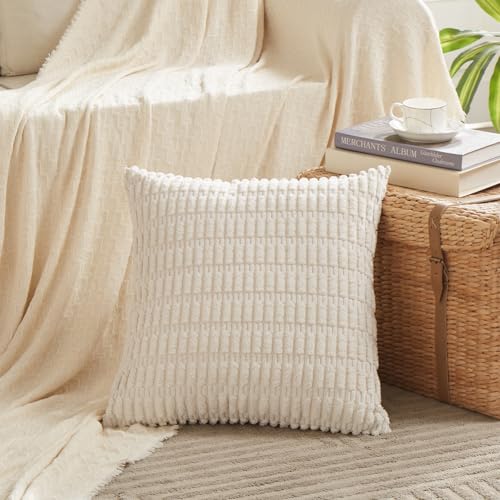 Fancy Homi 2 Packs Boho Decorative Throw Pillow Covers 18x18 Inch for Living Room Couch Bed Sofa, Rustic Modern Farmhouse ...