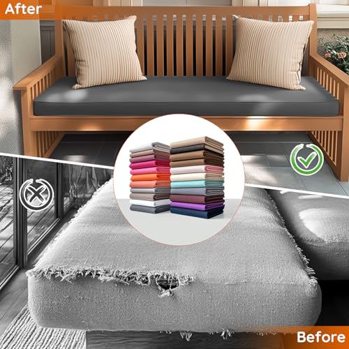Olliwand Custom Size Cushion Cover,Replaceable Bench Cushion Cover,80+ Colours for Indoor/Outdoor/Patio Cushion Covers