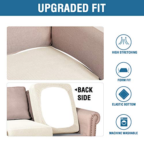 H.VERSAILTEX Super Stretch Individual Seat Cushion Cover Sofa Covers Couch Cushion Covers Slipcover Sets Thick Jacquard Te...