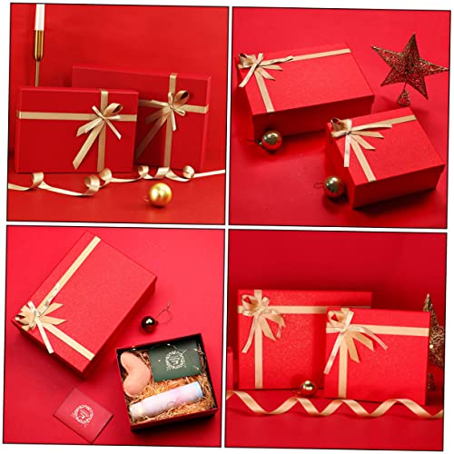 GRIRIW 1Set Red Wedding present Packaging Box present Wrapping Box for Year Durable and Practical Design for Candy and Cra...