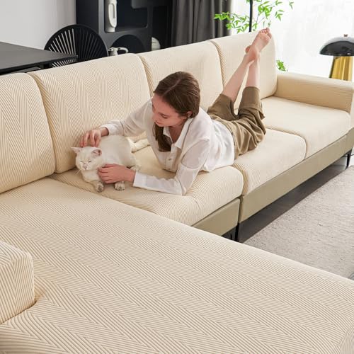 Eertop Couch Cushion Covers for Sectional Sofa, Wear Resistant Stretch Sofa Slipcovers for Sofa Universal Cushion Protecto...