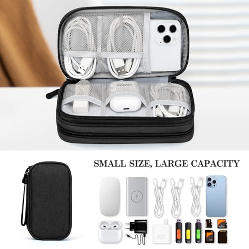 FYY Travel Cable Organizer Pouch Electronic Accessories Carry Case Portable Waterproof Double Layers All-in-One Storage Ba...