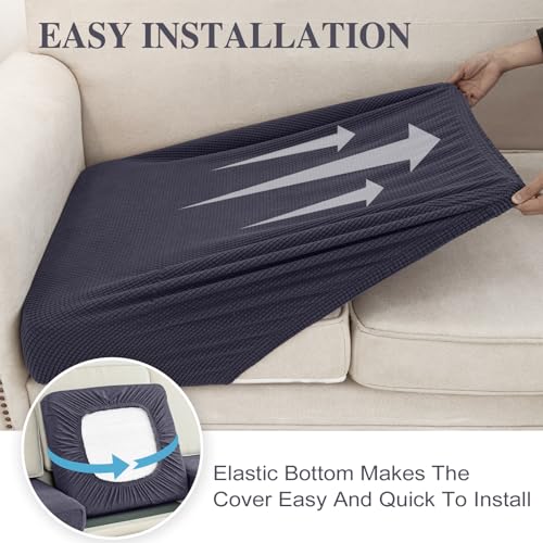LA MEACK Couch Cushion Covers Seat Cushion Cover Stretch Couch Cover Separate Sectional Sofa Slipcovers Furniture Protecto...