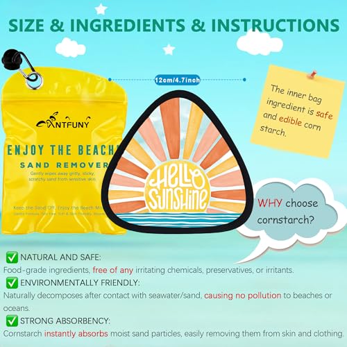 Triangle Sand Remover for Beach Sandproof Cleaner Eraser Essential Wipe Off Mitt Duster Brush Cup Holder Game Toy Cruise S...
