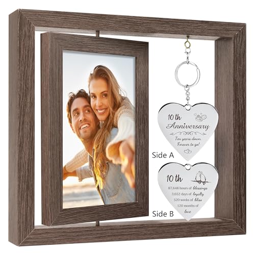 10 Year Anniversary Picture Frame Gifts for Couple 10 Year Anniversary Decorations Gifts for Wife 10 Year Gift Anniversary...