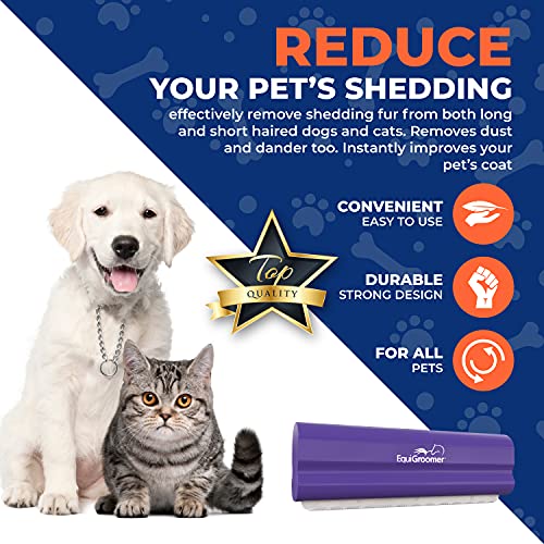 EasyGroomer Deshedding Brush for Dogs & Cats – Undercoat Grooming Tool for Short & Long Hair, Removes Loose Fur & Dirt, Re...
