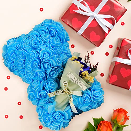 K KYMAKE Valentine's Day Gifts for Women, Handmade Rose Teddy Bear Flower Bear, Birthday Gifts for Her, Forever Preserving...