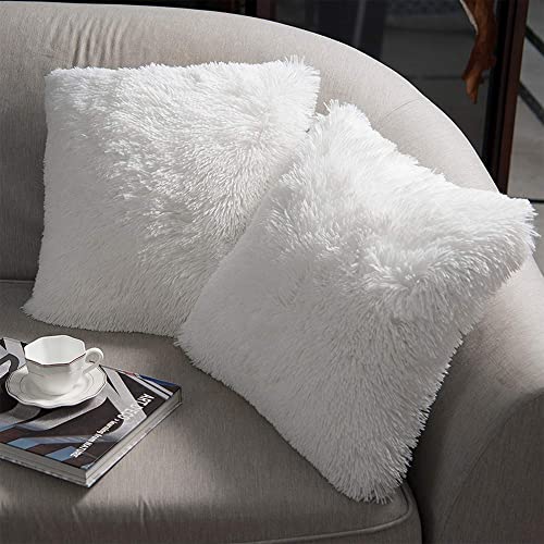 NordECO HOME Luxury Soft Faux Fur Fleece Cushion Cover Pillowcase Spring Decorative Throw Pillows Covers, No Pillow Inser...