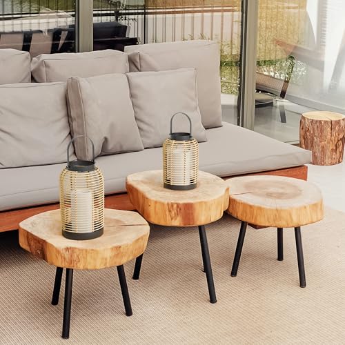 Natural Rattan Boho Lanterns - Handcrafted Chic Decor to Enhance Your Home - Modern Farmhouse Beauty Perfect for Any Livin...