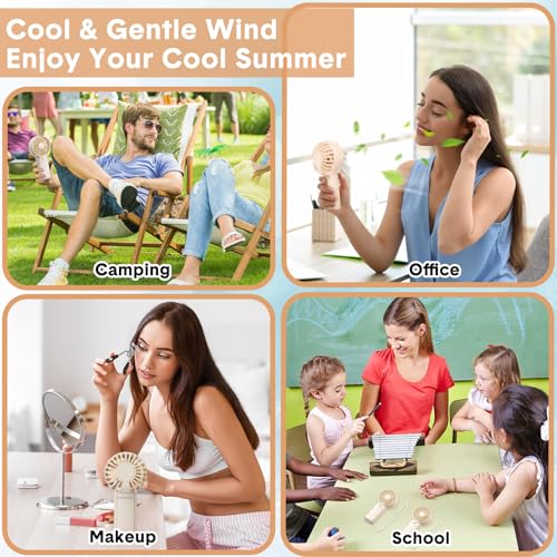 Rossesay 12 Pcs Mini Portable Fan Handheld Battery Operated Portable Small Personal Fans for Summer Beach Indoor Outdoor T...