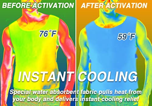Cooling Ice Vest for Men Women - PVA Water Activated Evaporative Cool Cold Vest for MS Hot Weather