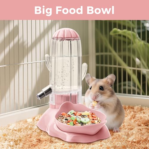 VANNON 2 in 1 Hamster Feeder Small Animal Water Bottle & Food Bowl Water Dispenser & Food Dish Bowl for Hamster, Small Mic...
