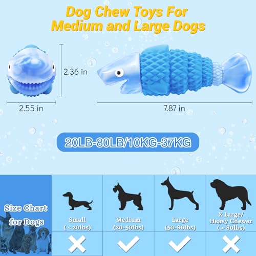 WinTour Tough Dog Toys for Aggressive Chewers, Indestructible Dog Chewers for Medium & Large Breeds, Squeaky Durable Chew ...