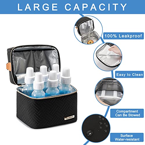 BABEYER Breastmilk Cooler Bag with Ice Pack Fits 6 Baby Bottles up to 9 Ounce, Breast Milk Pump Cooler Bag with Shoulder S...