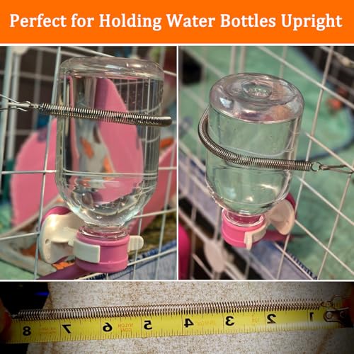 10 Pcs Spring Clips for Rabbit Water Bottles Springs Holder Metal Clips Hanger Replacement for Small Animal Cages Hold Wat...