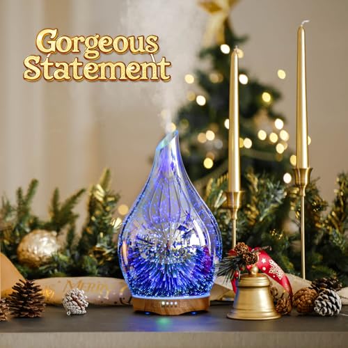 Porseme 280ml Essential Oil Diffuser, Aroma Ultrasonic Humidifier with Remote Control, BPA Free, Auto Shut-Off, Timer Setting