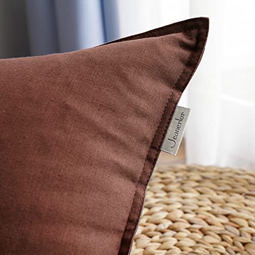 Jeanerlor Solid Cotton Linen Decoration 18"x18" Throw Pillow Cushion Case Special Pillow Cover Delicate Decorative Pillowc...