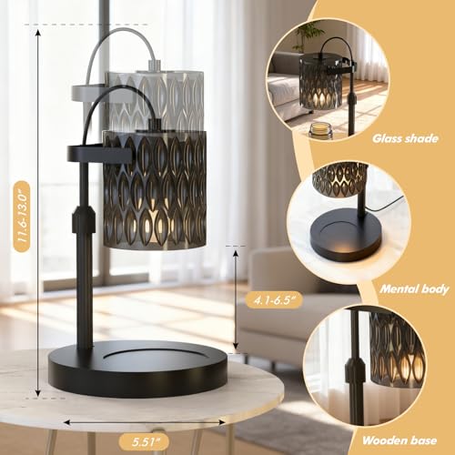 WYghyronic Candle Warmer Lamp with Adjustable Height & Timer - 4-Level Dimmable Wax Warmer for Jar Candles, Includes 2 Bul...