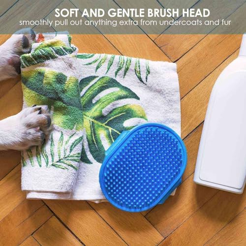 BRILLIRARE 2 Pack Dog Grooming Brush, Premium Soft Silicone Pet Bath Brushes with Adjustable Handle, Shampoo Soothing Comb...