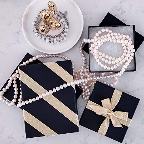 TheDisplayGuys - 25-Pack #82 Cotton Filled Cardboard Paper Jewelry Boxes Gift Case - Matte Black (8.0" x 2.0" x 1.0") - fo...