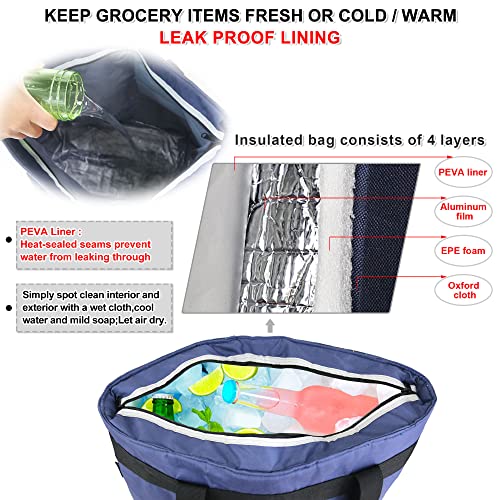 BeeGreen Cooler Bag Soft Insulated Tote for Beach Travel Grocery Shopping Lunch Portable Large Ice Coolers with Handle Har...